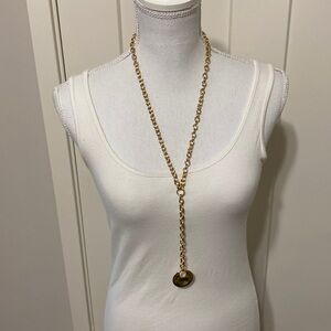 NWOT Gold Tone Double Chain “Y” Necklace!